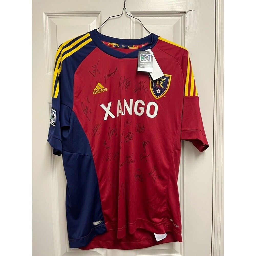 NWT 2013 Team Signed Real Salt Lake Home Jersey  L Adidas Javier Morales